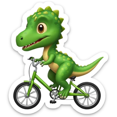 Baby dinosaur riding a bike  sticker