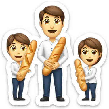 French people holding a baguette sticker