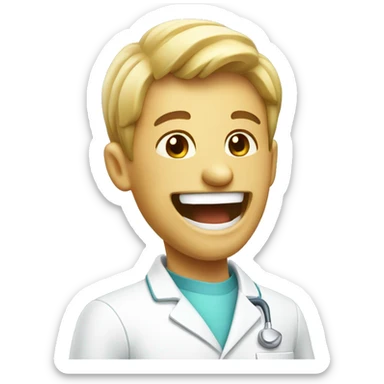 Laughing dentist sticker