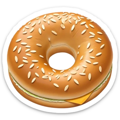 sesame seed bagel flat sticker
