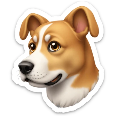 Un perro con audífonos sticker