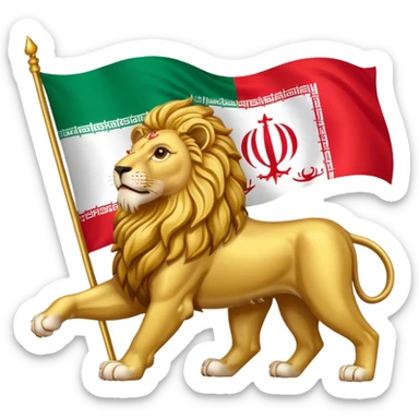 Iran flag lion sticker