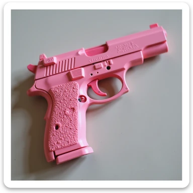 Pink heart pistol, remove background sticker