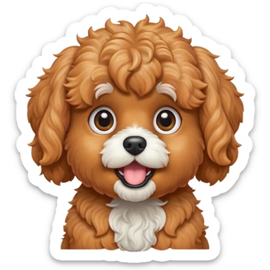 Cinematic Comical Apricot Cavoodle Portrait Emoji, Head tilted dramatically with an exaggeratedly shocked or offended expression, featuring a soft, curly apricot coat with charming white patches, wide, expressive brown eyes filled with exaggerated disbelief, Simplified yet hilariously expressive features, highly detailed, glowing with a slightly sassy glow, high shine, dramatic yet playful, stylized with an air of attitude, bright and endearing, soft glowing outline, capturing the essence of a sassy and over-the-top companion, so meme-worthy it feels like it could side-eye its way into internet fame instantly! sticker