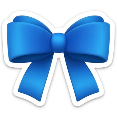 Blue bow sticker