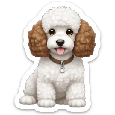 2 doga french poodle 1 white colour 1 canela brown color sticker