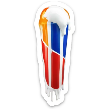 Barber pole with surgeon coat & dripping colors with fire sticker