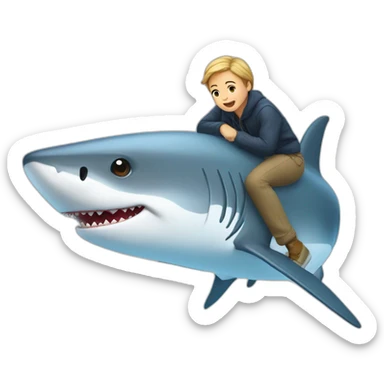 Humain sur un Requin sticker