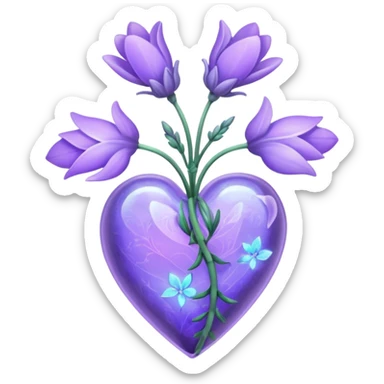 create a holographic lavender plant that wraps around a lavender colored heart sticker