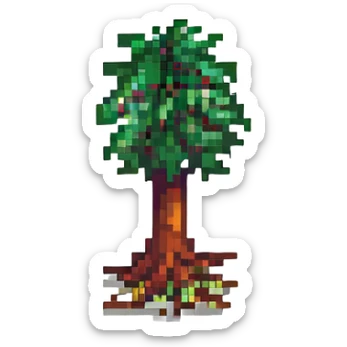 A tree with a jet in its roots sticker