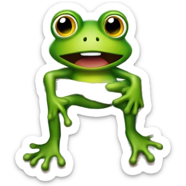 a frog in leather attire on a log sticker