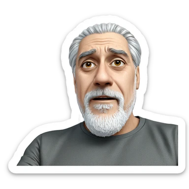 white haired old man portrait sticker
