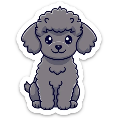 black french poodle dog sticker