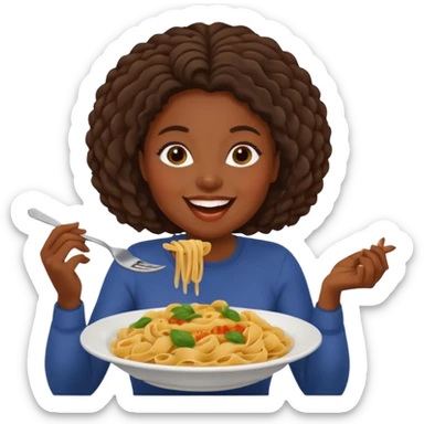 the black woman who eats pasta sticker