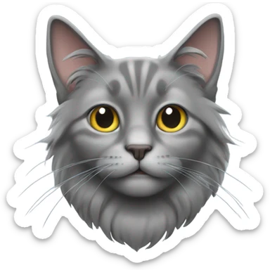 fold-eared long-haired gray cat sticker