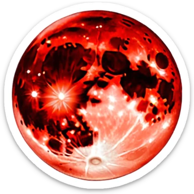glitter red blood moon sticker