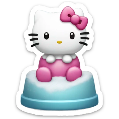 hello kitty in a snowglobe sticker