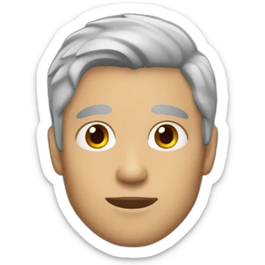 35 years old boy with grey hair tan light skin and brown eyes  sticker