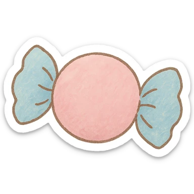 tiny pastel candy, Japanese hand-drawn kawaii style, full object sticker