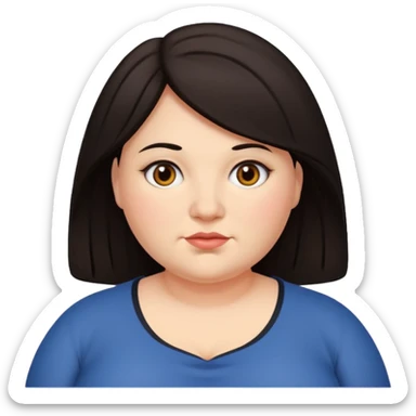 Darkhaired, slightly overweight woman. sticker