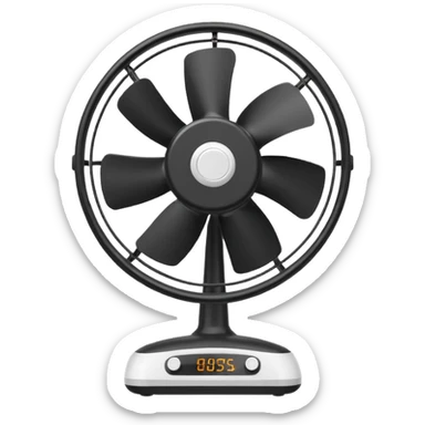 table electric fan, minimal details sticker
