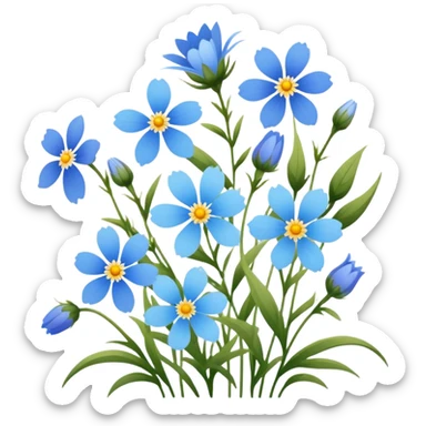 Mix of Light blue wildflowers, Pinterest sticker