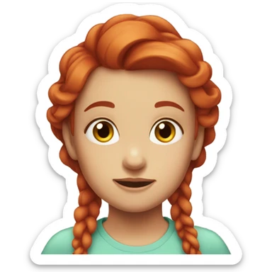 Red head girl rolling her eyes sticker