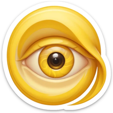 Thin Yellow swirl around an eye  sticker