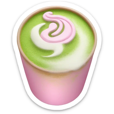 pink matcha latte sticker