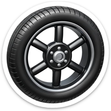 he aircraft's landing gear is one inflated, plump wheel with a strut, black in color, cartoon-style sticker