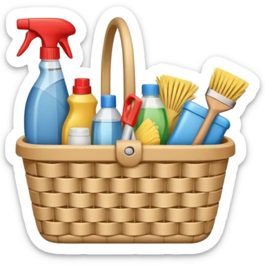 cleaning basket with nuteral color sticker
