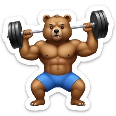 Bear exercising  sticker