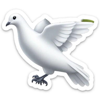 A white dove and an olive branch sticker