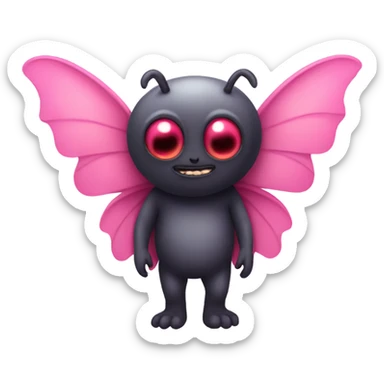 Cute pink mothman sticker