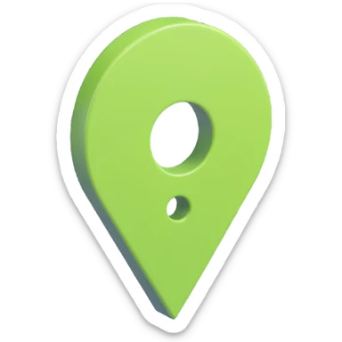 Remove the square platform base so only the light green 3D location pin with a hole in the middle remains, keeping the style consistent. sticker