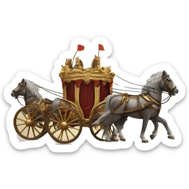 a chariot pulled by four horses sticker