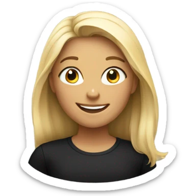 smiling girl in black shirt sticker