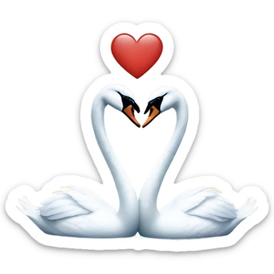 two swans making a heart  sticker