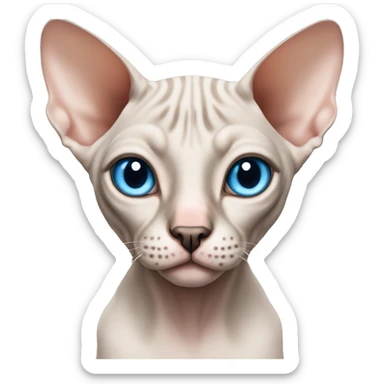 sphynx cat with black spot between his eyes blue eyes sticker