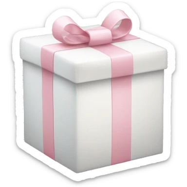Light pink and white present sticker