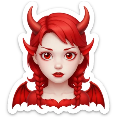 Demon girl with red wings sticker