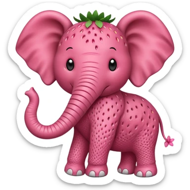 Strawberry elephant sticker