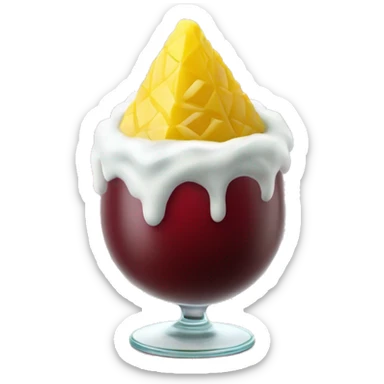 trago chileno que tiene un poco de granadina en la base, vino blanco y helado de piña en la superficie del vaso. Se toma con bombilla sticker