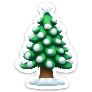 christmas tree with snow sticker