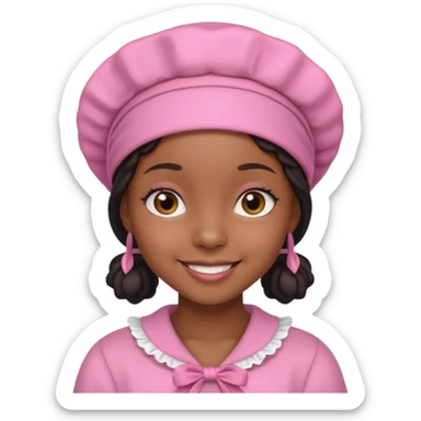 Black girl with pink bonnet sticker