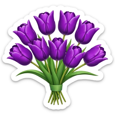 purple tulip bouquet  sticker