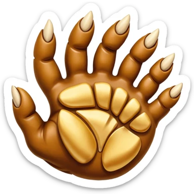 normal emoji hand shaking a bear claw sticker