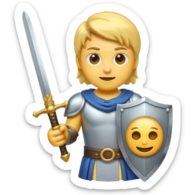 Emoji holding sword sticker