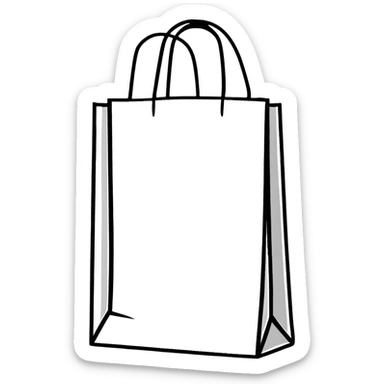 shopping bag with branded clothes sticker