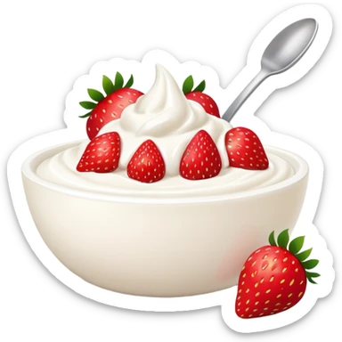 Yogurt bowl with strawberries  sticker